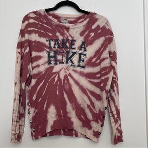 Kickoff Shop Tie-Dye "Take A Hike" Game Day Pullover Sweatshirt size XS